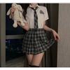 Cute Style Lingerie Set for Female Students White Inch Shirt Paired with Plaid Pleated Skirt Role-playing Erotic Outfit