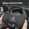 CQI1 Car Seat Suede Memory Cotton Neck Pillow Headrest For Mercedes Benz AMG W205 C300 W203 W206 W108 W124 W126 W140 W168 GLA GLB GLC