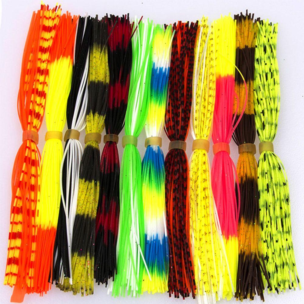 Artificial Lifelike Jig Bait Silicone Skirts Soft Fishing Lures Beard Windless Rubber Squid