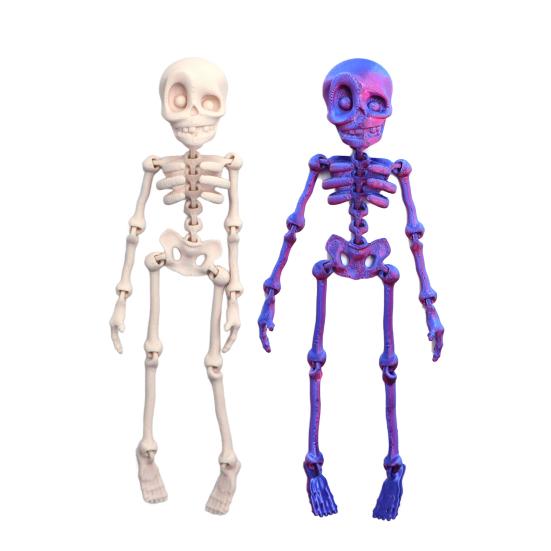 2/5Pcs 3D Printed Skeleton Refrigerator Magnet Halloween Poseable Skeleton Figurine