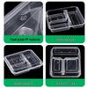 Disposable 5-Compartment Clear Meal Prep Containers
