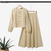 Two Piece Suit Sets Women Long Sleeve Bow Knot Blouse and Short Skirts 2PCS Outfits