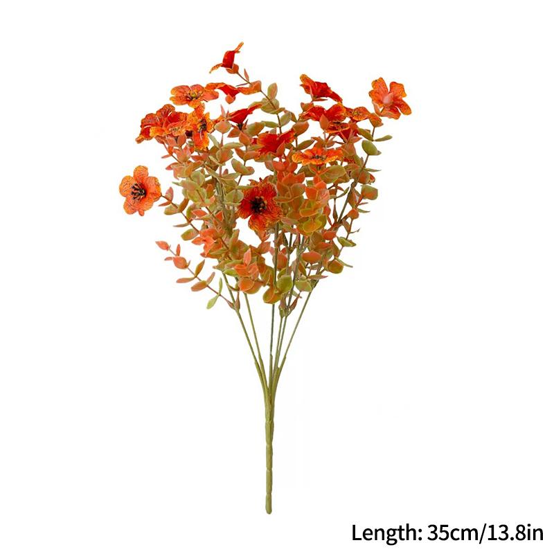 Искусственные осенние цветы для улицы, искусственные растения, устойчивые к УФ-излучению, искусственная пластиковая зелень, Хэллоуин, сад, крыльцо, патио, осенний домашний декор