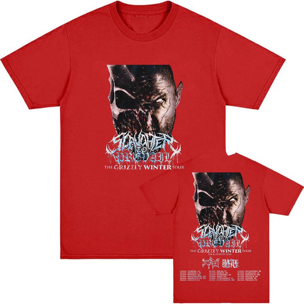 The Grizzly Winter Tour 2026 T-shirt Rock Band SLAUGHTER TO PREVAIL Tshirts Hip Hop Unisex Streetwear Cotton Short Sleeve Tees