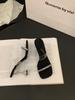 Niche High-end Transparent Belt Slippers Women's Shoes Wear 2025 Summer Rhinestone Sandals High-heeled Sandals