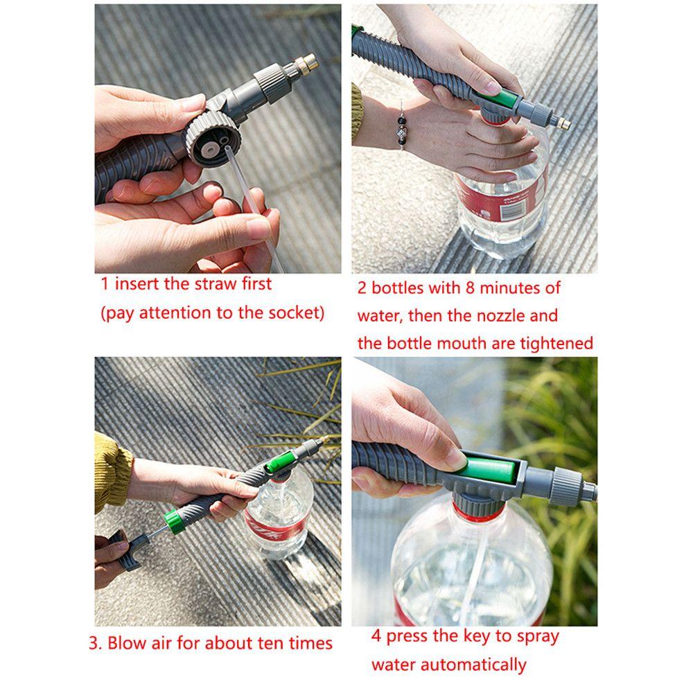 Garden Watering Tool Adjustable Household Drink Bottle Spray Air Pump Head Nozzle Manual Sprayer