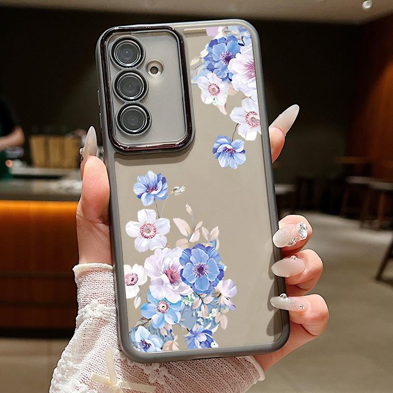 Чехол из мягкого ТПУ с цветочным узором для Samsung Galaxy S25 S24 Ultra S21 S23 S24 FE A56 A55 A54 A15 A16 A25 A35 A36 A53 5G