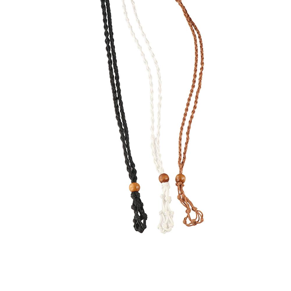 Handmade Braided Necklace Adjustable Net Bag Crystal Stone Pendant Necklace Net bag necklace Men