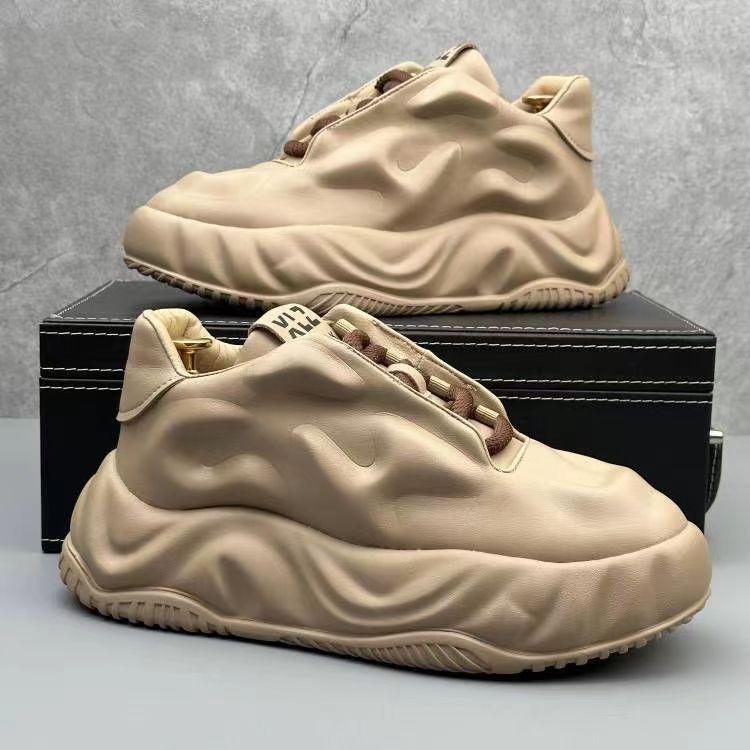 Кроссовки мужские дизайнерские кроссовки с мягкой подошвой модные повседневные кроссовки из микрофибры и кожи с дышащей подошвой на увеличенной платформе