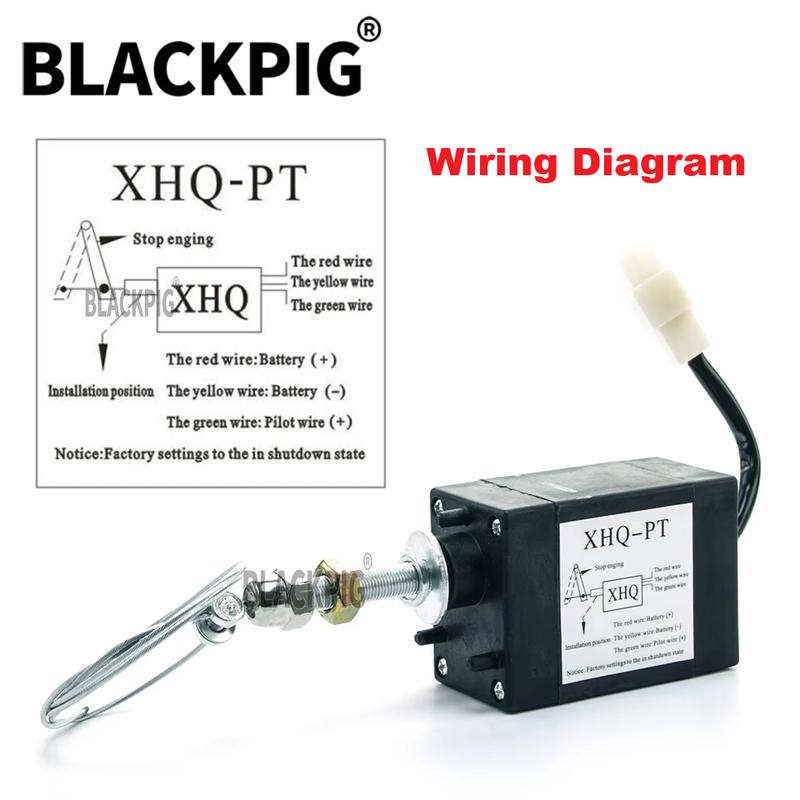 2026 XHQ-PT Diesel Engine Flame Out Device Off Valve Stop Solenoid Valve Set Power On Power Off pull Type For Generator Parts