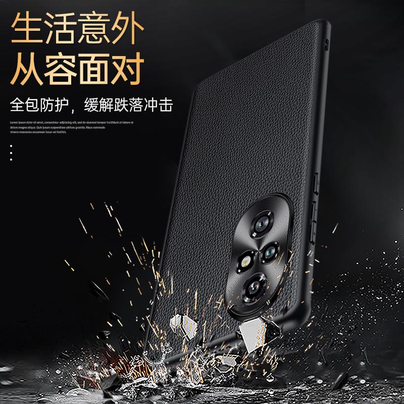 Для Honor 200 100 90 80 70 60 Pro Чехол из натуральной кожи в стиле Litch С узором CD Полная защита объектива камеры Матовый мягкий чехол из ТПУ