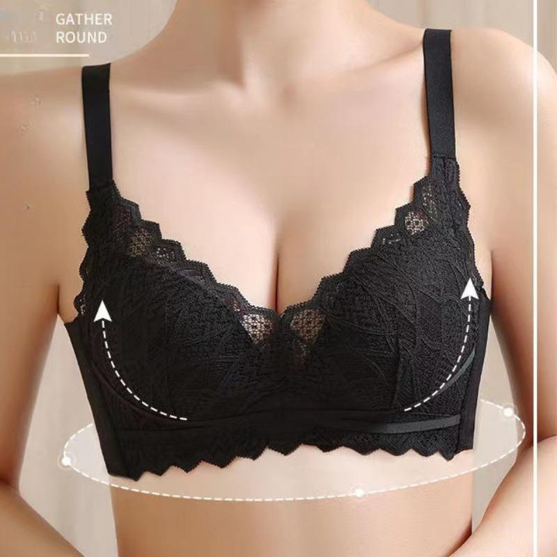 Нижнее белье Тонкие срезы Собранные Не оставляющие следов Дышащая боковая грудь Непровисающий Регулируемый бюстгальтер с неметаллическим кольцом