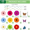 48 Pieces Spring Sun Flowers Butterfly Hanging Swirl Decorations Spirals Sunflower Party Streamers Wall Ceiling Hanging Supplies Favors Spring Summer