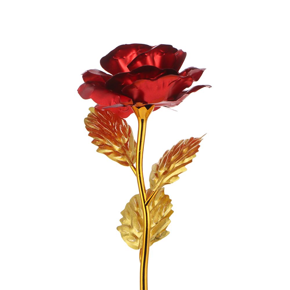 Домашний декор, свадьба, подарок на день святого валентина, окунутая в длинный стебель, ручная работа, 24-каратная золотая фольга, роза