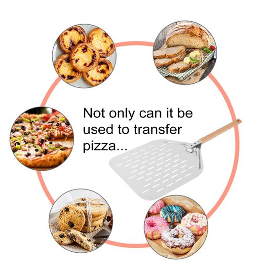 Hollow Pizza Peel Long Handle Pizza Shovel Large Surface Stainless Steel