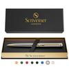 Премиальная шариковая ручка Scriveiner из настоящего золота с черным стержнем Schmidt. Идеальный подарочный набор для офисного использования. Ручка с покрытием, стержень. Мужчины, Женщины, Бизнесмены,