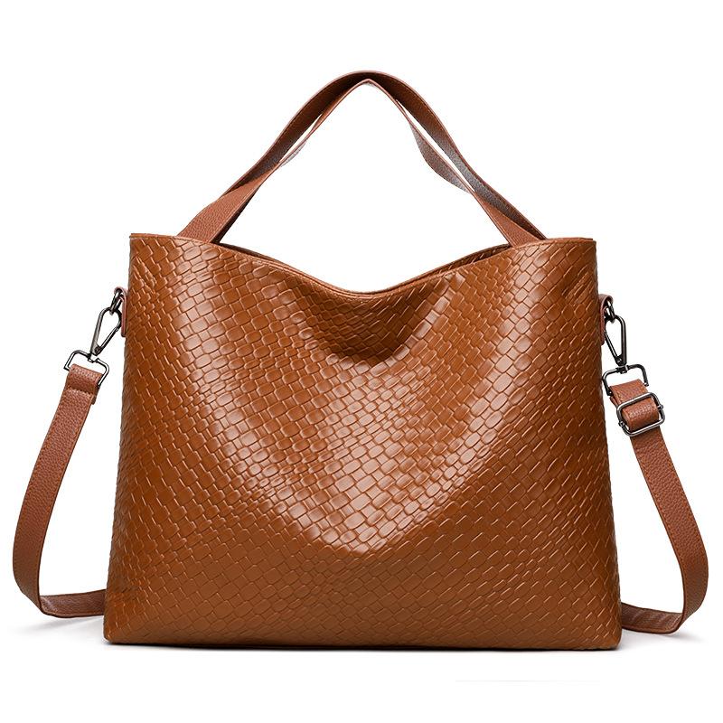 Износостойкая и прочная текстурированная наплечная сумка - Женская вместительная сумка-багет, модная повседневная дорожная сумка большой вместимости дизайнерская сумка