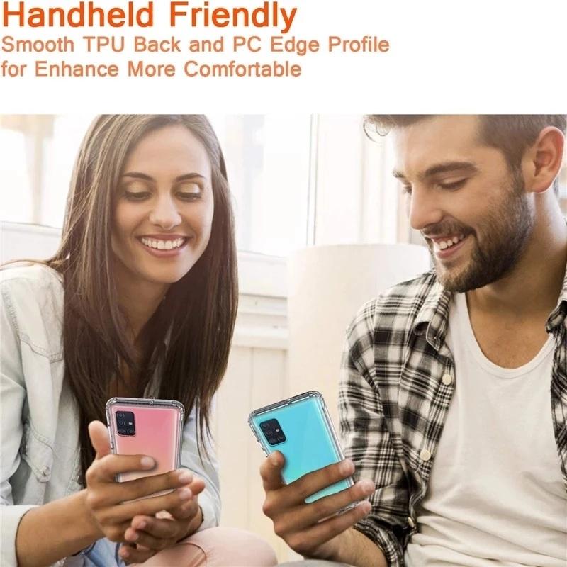 Двусторонний прозрачный чехол для мобильного телефона с защитой от падения на 360 градусов из ТПУ для iPhone Samsung Huawei Honor Xiaomi Redmi OPPO Realme Vivo OnePlus