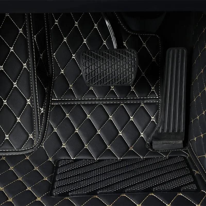 Leather Car Floor mats For Hyundai Santa Fe   5 seats Carpets Rugs Pads Interior Parts Accessories