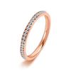 2mm Dainty Full CZ Stackable Rings for Women Stainless Steel Jewelry Gift Elegant Minimalist Adjustable Band