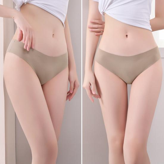 8 Pcs Seamless Underwear for Women No Show Ice Silk Hipster Panties Wave Edge Invisible Triangle Briefs