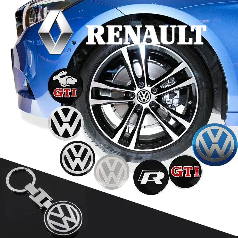 Car Wheel Center Hub Caps Sticker Metal Car Key Chain Ring For Volkswagen VW R GTI Golf 6 Amarok T5 Phaeton Teramont ID3 Tiguan ED1