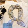 Literary Stylish Small Square Silk Scarf | Decorative Little Neckerchief & Fashionable Headscarf for Women