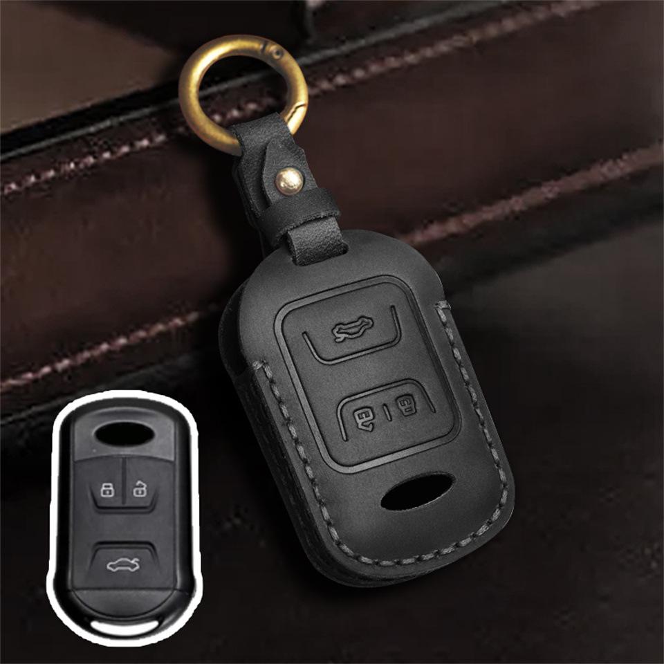 Чехол для ключа автомобиля из натуральной кожи для моделей Chery Tiggo, QQ, Arrizo