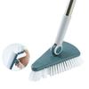 Bendable Corner Scrub Brush with Long Handle Removable Triangle Brush for Stairs Wall Bathroomand