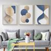 Abstract Blue White Geometric Canvas Painting Posters and Prints Nordic Wall Art Pictures Bedroom Living Room Home Decoration No Frame