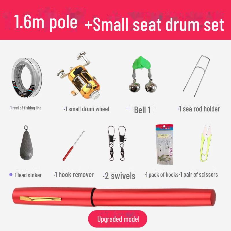 Компактный карманный мини-набор ультракоротких удилищ для морской рыбалки с выдвижной приманкой для заброса.