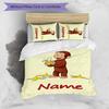 3pcs Custom Name Curious George Bedding Set Duvet Cover Closure Includes 1 Duvet Cover & 2 Pillowcases for All Seasons Bedroom Decor