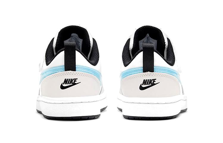 Nike Кроссовки Court Borough Low 2 KSA На липучках Низкие Скейтбордические Серый Белый Синий Для детей от 3 до 7 лет DC0477-100