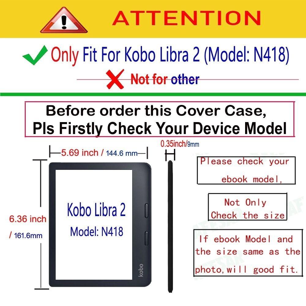 7 inch eReader Case Hand Strap N418 Protective Shell Smart Cover for Rakuten Kobo Libra 2