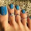 3 Pcs Retro Bohemia Daisy Flower Women Beach Jewelry Foot Toe Knuckle Band Rings