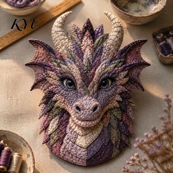 Creative Gift for Crafters Dragon Patchwork DIY Kit, Pattern Fabric Craft Modern Aesthetics Sewing Project Adults, Handmade Home Decor Professional