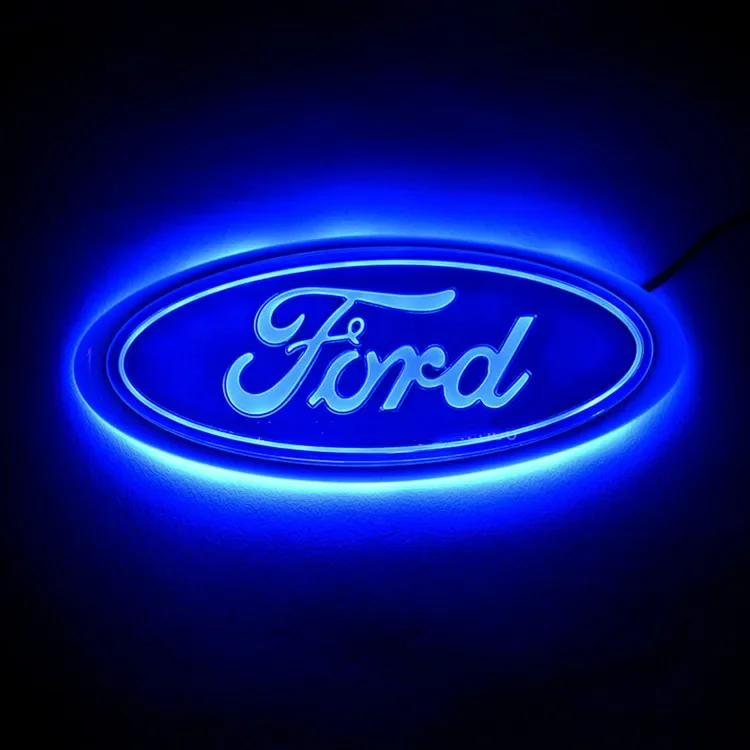 For Ford D258 LED Light Logo Sticker Rear Emblem for Ford Explorer F150 F250 Focus Mondeo Front Badge Tail Decals Car Styling Auto Decoration EUD3