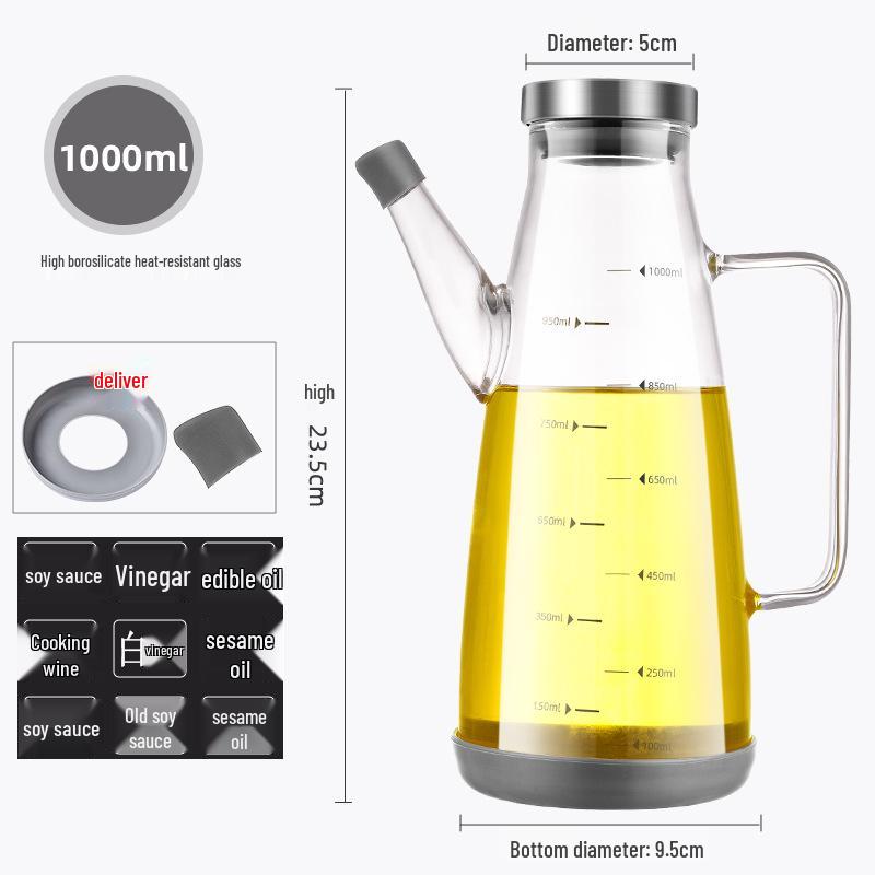Leak-Proof Stainless Steel Oil & Vinegar Bottle for Kitchen