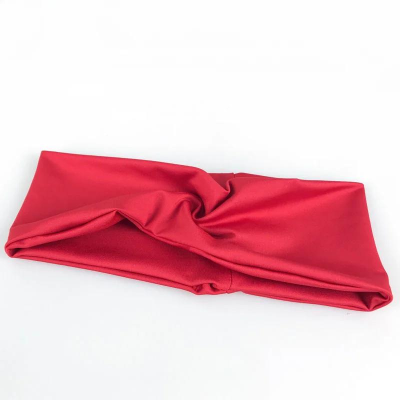 Men Headband High Elastic Gym Running Tennis Headwrap Sports Sweatband Solid Color Breathable Football Badminton Yoga Hair Bands