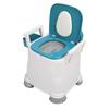 Portable Toilet Seat Widen Handle Adjust Height Prevent Slip Commode Chair with Garbage Bag for Elderly Blue