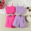 Детские летние платья для девочек 2-6 лет, новый топ с рукавами-крылышками и бантом + юбка, костюм, индивидуальная одежда