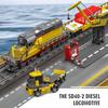 12027 MOC Технология Дистанционно Управляемый Дизель-Локомотив EMD SD402 Железные Дороги Поезд Строительные Блоки Набор 1170 Деталей с Рельсами Deli
