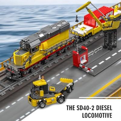 12027 MOC Технология Дистанционно Управляемый Дизель-Локомотив EMD SD402 Железные Дороги Поезд Строительные Блоки Набор 1170 Деталей с Рельсами Deli