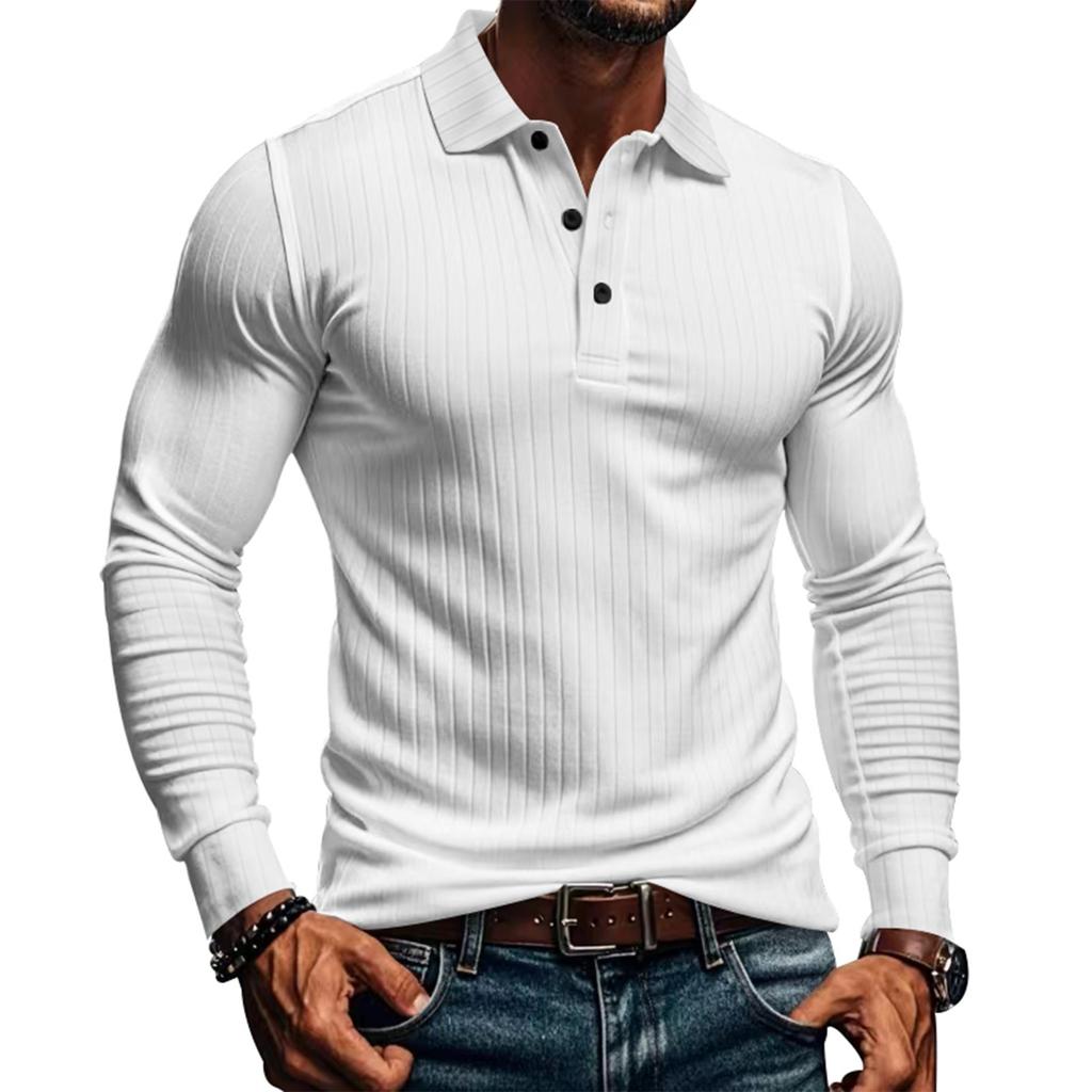 Men's Long Sleeved T-shirt With Loose Lapel And Long Sleeved Shirt