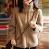 Women's Trendy Winter Fleece-lined Thickened Jacket Double-sided Fleece Warm Turtle Neck Sweatshirt Zip-up Cardigan Top Plus Size