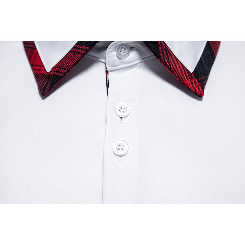 Осеннее новое поступление мужская клетчатая рубашка с длинным рукавом в стиле колор-блок, повседневная деловая рубашка в стиле пэчворк для мужчин, повседневная рубашка для офиса, работы в социальных сетях