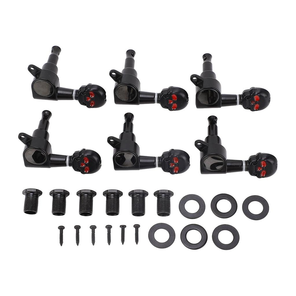 3 Left 3 Right String Tuning Keys Fully Enclosed Knob Zinc Alloy Machine Head Tuners for Acoustic El