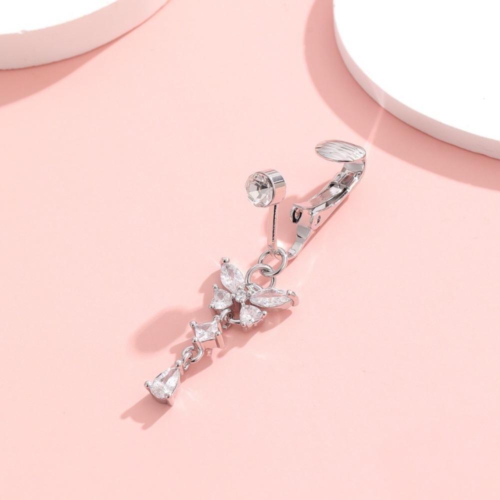 Zircon Clip on Belly Button Non Piercing Belly Button Rings Navel Rings  Fashion Accessory