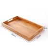Bamboo Tray 1PC Wooden Tray Tea Tray Tableware Holder Fruit Bread Dessert Tea Food Tray with Handle Rectangle