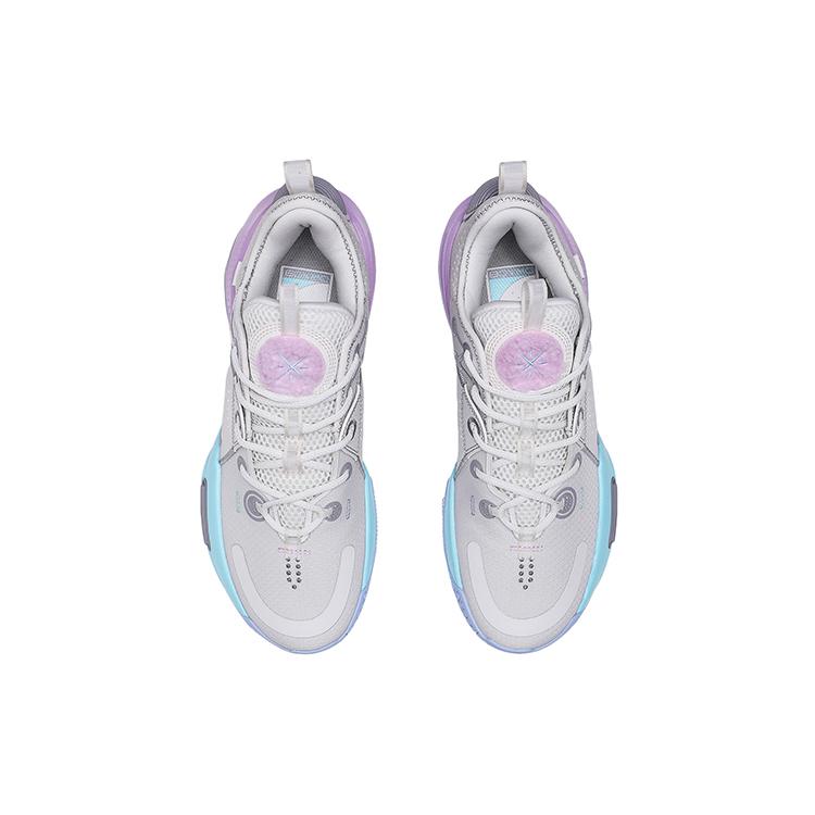Баскетбольные кроссовки Li Ning All City 9 Мужские Низкие Жемчужно-белый/Орхидеевый Пурпурный ABAU113-1